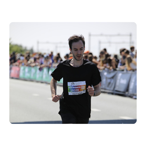 Fran - Founder of PadelWise running in a marathon